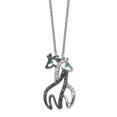 thumbnail image 1 of White Sterling Silver necklace Cable Themed Cubic Zirconia CZ Clear Black 18 in 24 mm 1, 1 of 2