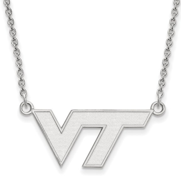 White Sterling Silver necklace Cable Virginia NCAA Tech 18 in 23 mm