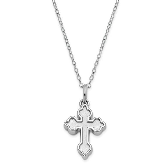White Sterling Silver necklace Cable with pendant Themed Closed Back 18 in 1.8 mm