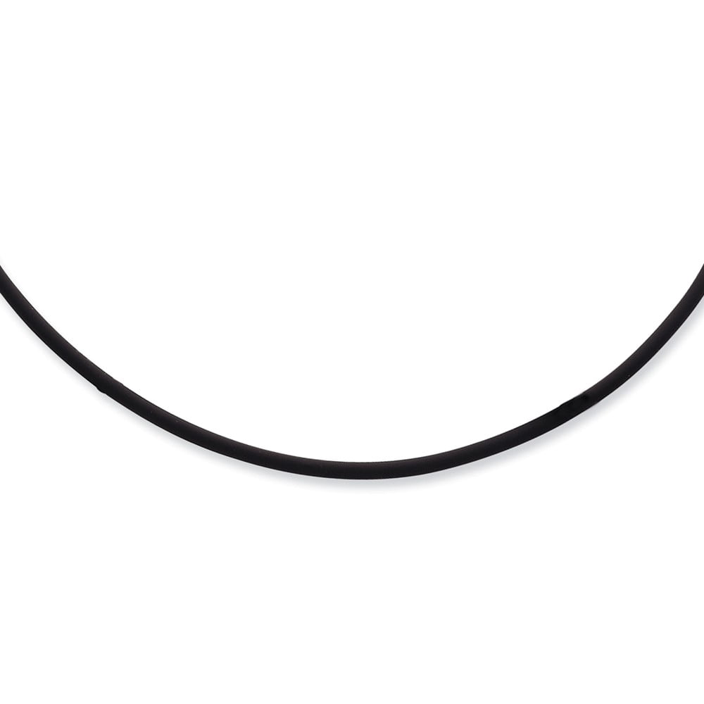 White Sterling Silver necklace Cord & Leather 18 in 3 mm