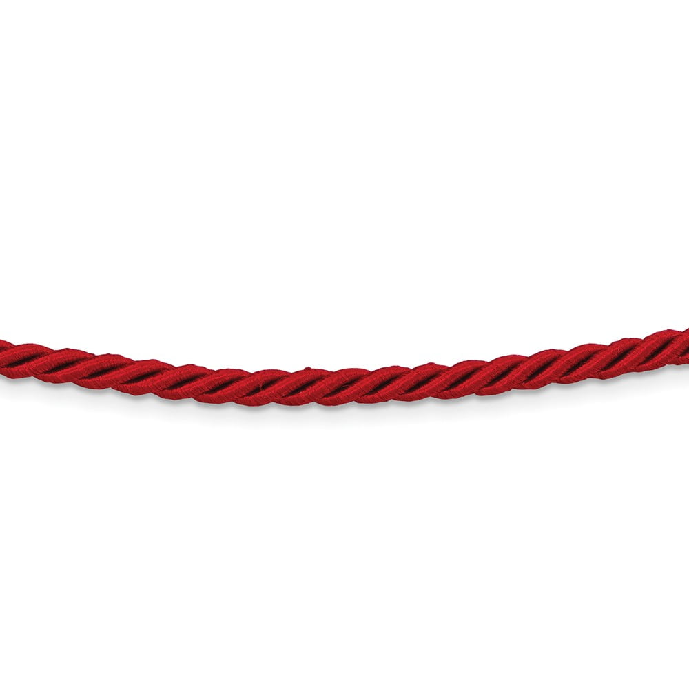 White Sterling Silver necklace Cord & Leather 18 in 4 mm