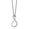thumbnail image 1 of White Sterling Silver necklace Diamond 18 in 1 mm Rhodium Plated Accent Infinity, 1 of 2