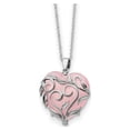 thumbnail image 1 of White Sterling Silver necklace Fancy 18 in 2 mm & Rose Quartz Generous Heart 18in, 1 of 4
