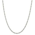 thumbnail image 1 of White Sterling Silver necklace Figaro chain 22 in 2.85 mm, 1 of 5