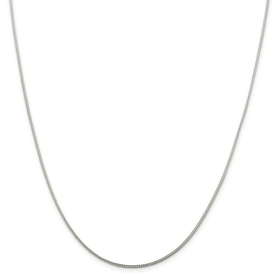 White Sterling Silver necklace Franco chain Diamond-cut 16 in 1.45 mm