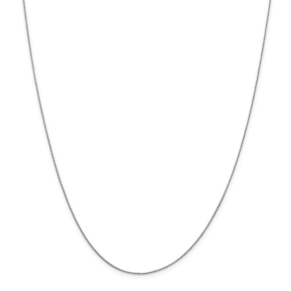 White Sterling Silver necklace Franco chain Round 24 in 0.95 mm
