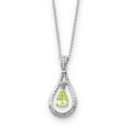 thumbnail image 1 of White Sterling Silver necklace Gemstone Cubic Zirconia CZ 18 in 2 mm, 1 of 4