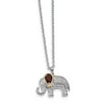 thumbnail image 1 of White Sterling Silver necklace Gemstone Yellow Diamond Garnet Red 17 in 1 mm, 1 of 3