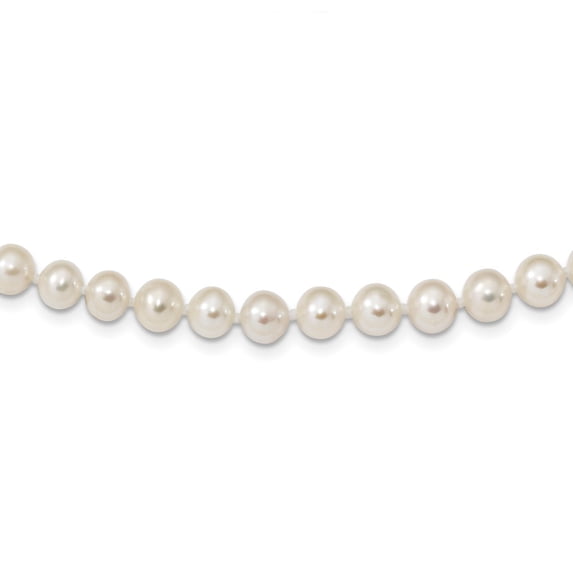 White Sterling Silver necklace Pearl Freshwater 18 in 6.25 mm