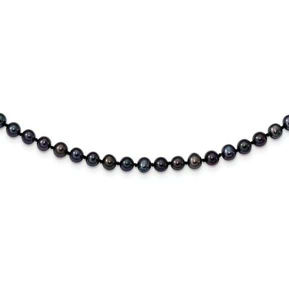 White Sterling Silver necklace Pearl Freshwater Black 18 in
