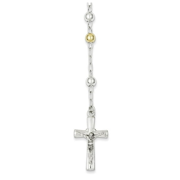 White Sterling Silver necklace Rosaries 26 in 5 mm