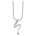 thumbnail image 1 of White Sterling Silver necklace Snake Diamond 18 in, 1 of 3