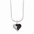 thumbnail image 1 of White Sterling Silver necklace Snake Themed Cubic Zirconia CZ Clear Black 18 in 1 mm, 1 of 2