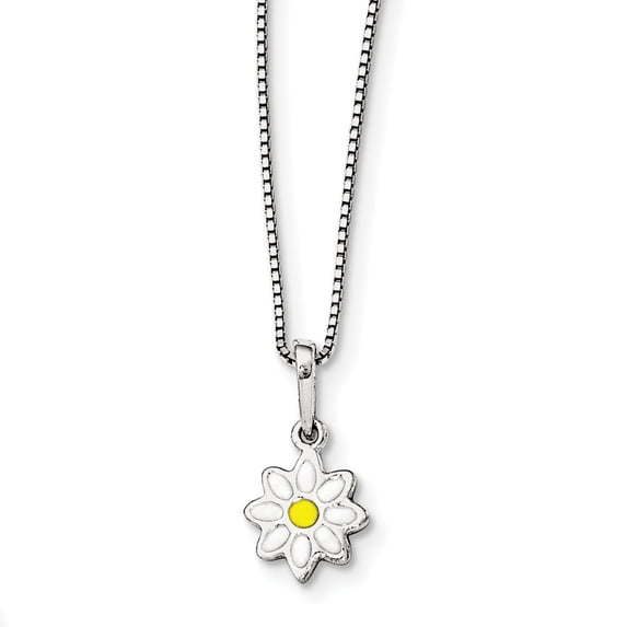 White Sterling Silver necklace Themed Multi-colored 15 in 1 mm