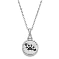 thumbnail image 1 of White Sterling Silver necklace with pendant 18 in Enameled Paw Print Ash Holder 18in, 1 of 4