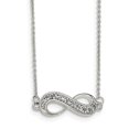thumbnail image 1 of White Sterling Silver necklace with pendant Cubic Zirconia CZ Clear 16.5 in 1 mm, 1 of 2