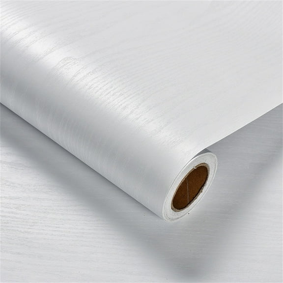 White Stick Wallpaper,Wood Grain Wall Stickers,Thickened Striped Texture Surface,Self-Adhesive Wallpaper,for Countertop Furniture Kitchen Wall 118*15 inch