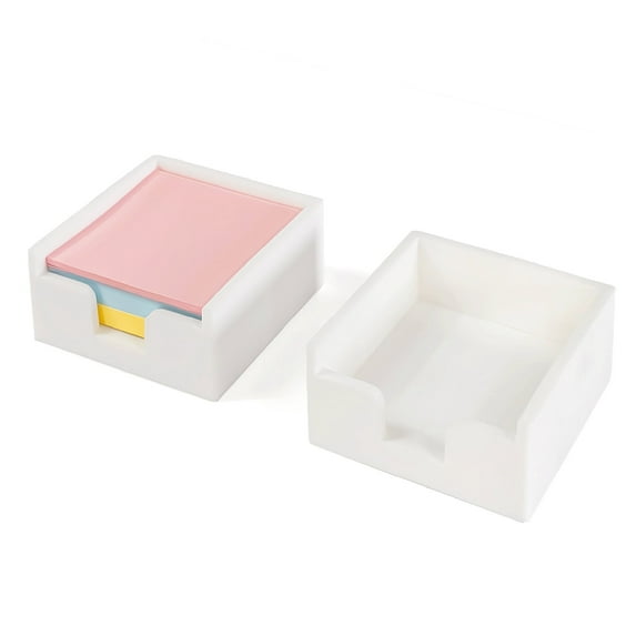 2-Pack Pure Silicone Sticky Note Holder Set - Durable, Non-Slip White Desk Organizer for Home & Office