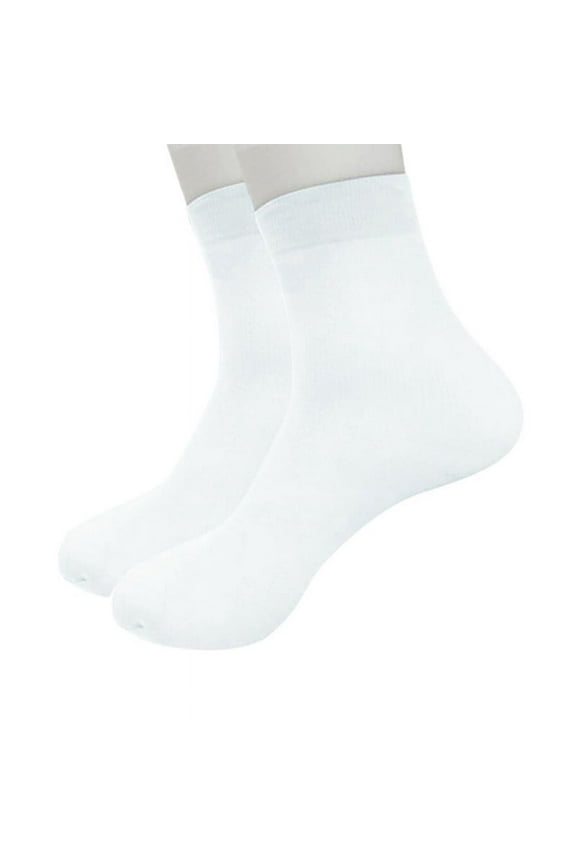 White Stockings 1 Pairs Bamboo Fiber Ultra-thin Elastic Silky Short Silk Stockings Men Socks