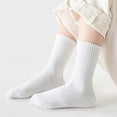 thumbnail image 1 of White Stockings 6PCS Autumn and Winter White Student Socks Cotton Medium Tube Socks Solid Color Socks, 1 of 5