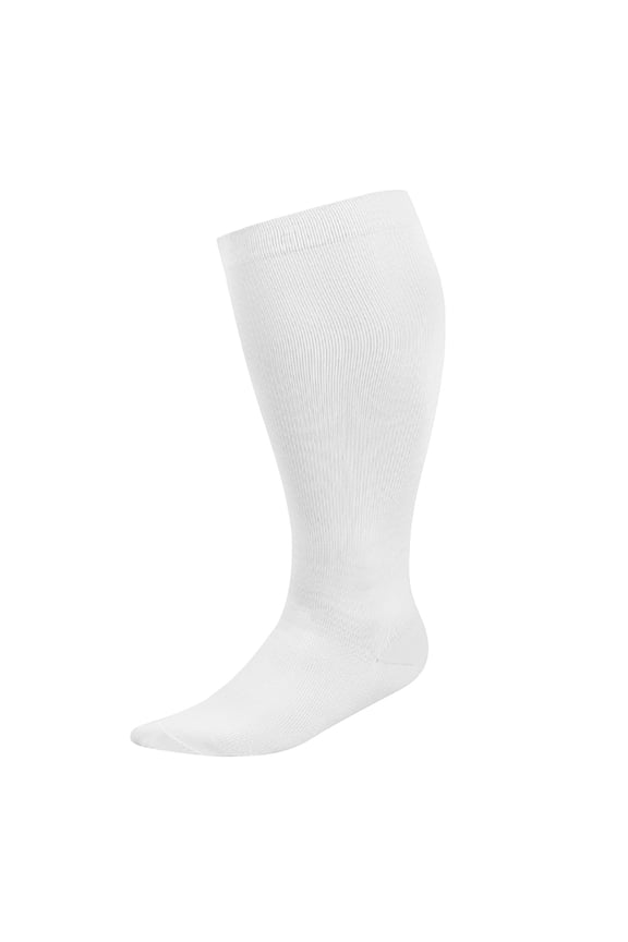 White Stockings Wide Calf Compression Socks for Women and Men Circulation Plus Size Knee High Support Stockings