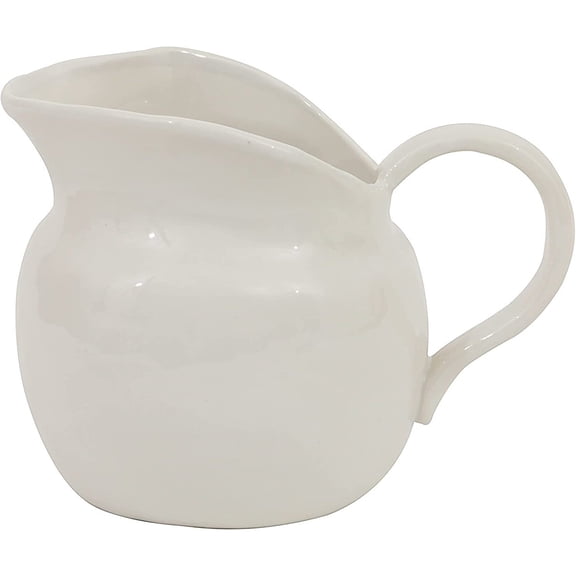 White Stoneware Pitcher, Medium