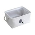 thumbnail image 1 of White Storage Basket Fabric Material Foldable Storage Basket Home Clothing Toys Miscellaneous Storage Basket Cloth White 15.75X11.81X7.87 Inches, 1 of 7