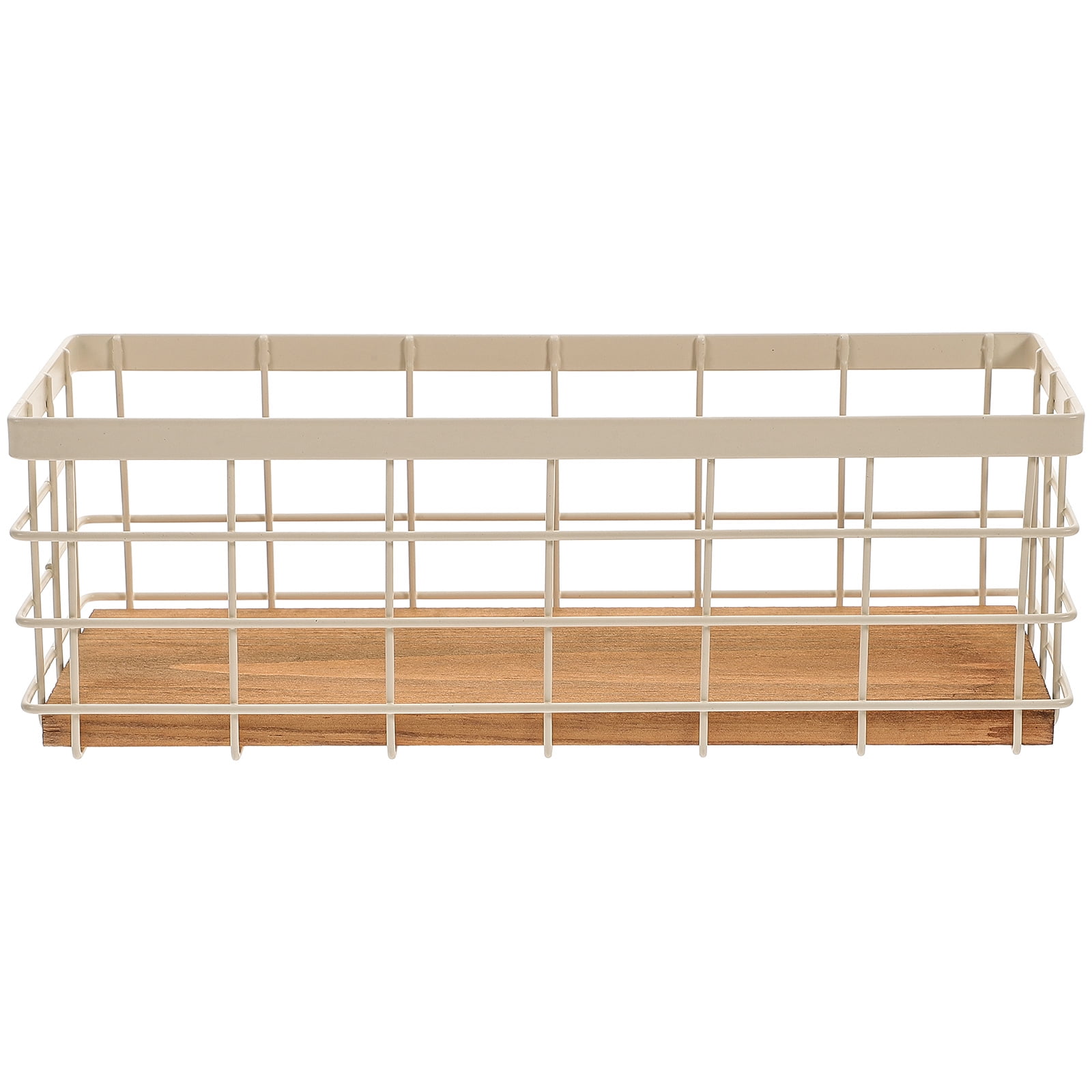 White Storage Baskets Shelf Organizing Kitchen Metal Organizer Hanging