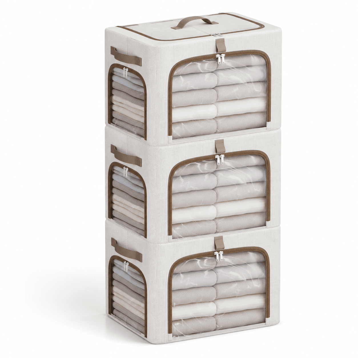 White Storage Chest, 16.5 x 12.6 x 12.6 in, Metal Frame, 43L Capacity ...