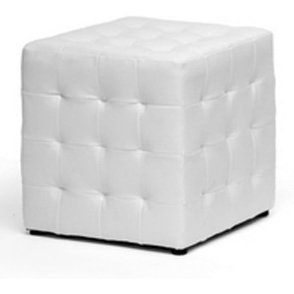 White Storage Ottoman Cube - Modern Home Decor Footrest & Seat