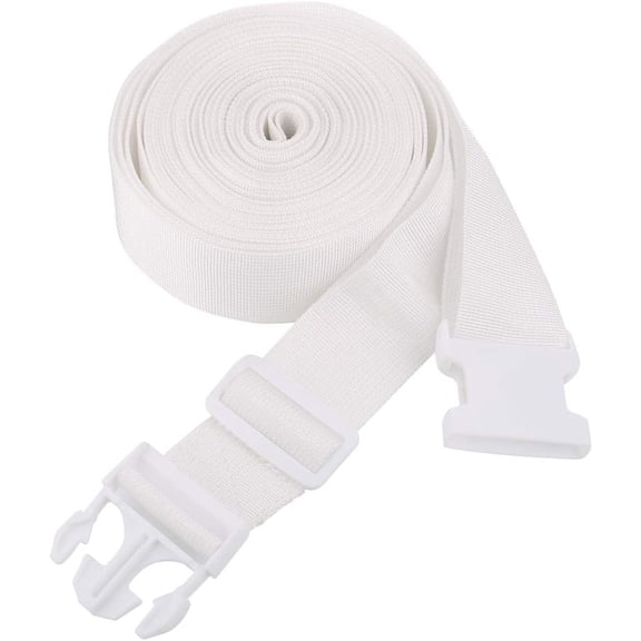 White Strap for Twin Beds/Twin to King Bed Strap/Twin Bed Connector/Twin Bed Joiner for Converting Twin to King or Twin to King  33ft Long Bed Connector Strap with Adjustable Buckle
