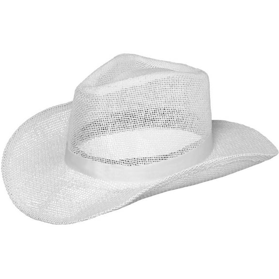 White Straw Cowboy Hat Adult Size