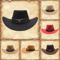 thumbnail image 1 of White Straw Cowboy Hat - Men's Western Cowboy Style Hat Jazz Style Bowler Hat For Cosplay Performances,Brown,M, 1 of 5