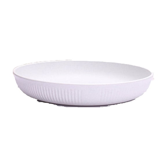 White Straw Round Plastic Tray White Color Household Vertical Pattern Multipurpose Serving Dish For Spaghetti Fruit Snack Dessert Dinner Size 9.65X9.65X1.57 Inch