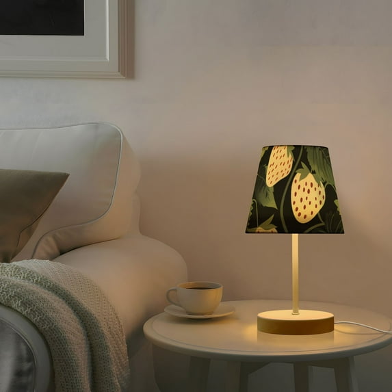 White Strawberries Desk Lamp 3 Color Modes LED Table Lamp Nightstand Reading Light for Bedroom Living Room
