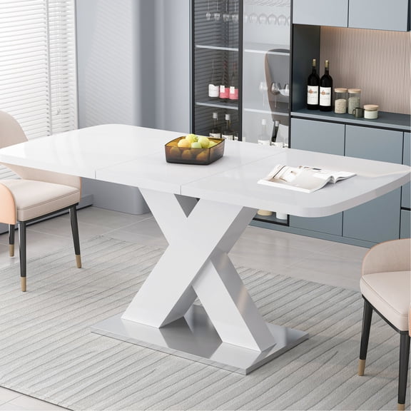 White Stretchable Table for End Use | Fits Any Room, Simple to Assemble