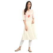 White Stripe Soft Mandarin Collar Kurta-Medium