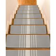 thumbnail image 1 of White Striped Stair Treads Non Slip for Steps Simple Brown Linen Texture Vintage 10 Pcs Reusable Adhesive Stair Runner Mats for Dogs Elders Carpet Treads Rugs for Staircase 8x30 In, 1 of 7