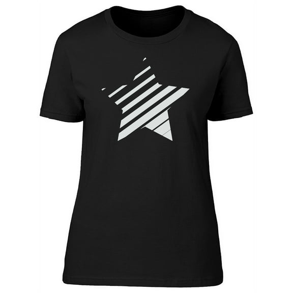 White Striped Star Symbol T-Shirt Men -Image by Shutterstock, Male XX-Large