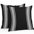 thumbnail image 1 of White Stripes Outdoor Pillow Covers Set of 2 Geometric Black Background Waterproof Throw Pillow Case Decorative Square Cushion Cover for Patio Couch Garden Balcony, 26"x26", 1 of 9