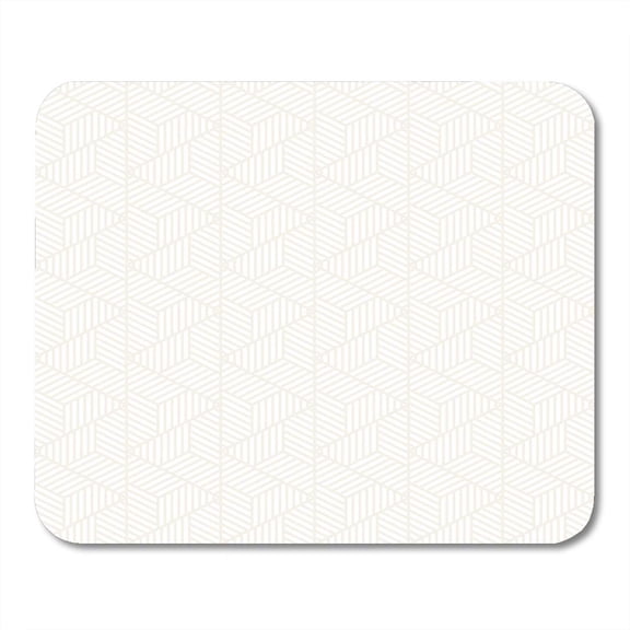 White Stripes Subtle Modern Stylish with Monochrome Trellis Geometric Hexagonal Grid Simple Lattice Mousepad Mouse Pad Mouse Mat 9x10 inch