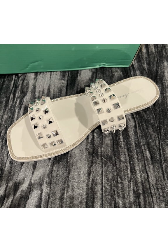 White Studded Sandals