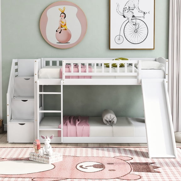 White - Sturdy Legs for Stability - Bedroom for Safety - Secure Structure