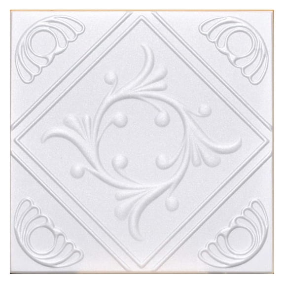 White Styrofoam Decorative Ceiling Tile Anet (Package of 8 Tiles Each of ~20"x20") - Other Sellers Call This Wreath and R02