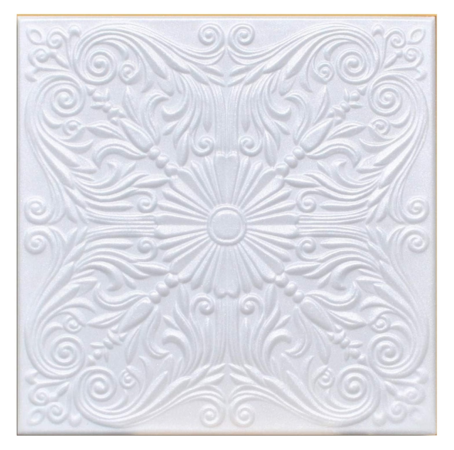 White Styrofoam Decorative Ceiling Tile Astana (Package of 8 Tiles) - Other Sellers Call This Spanish Silver and R139