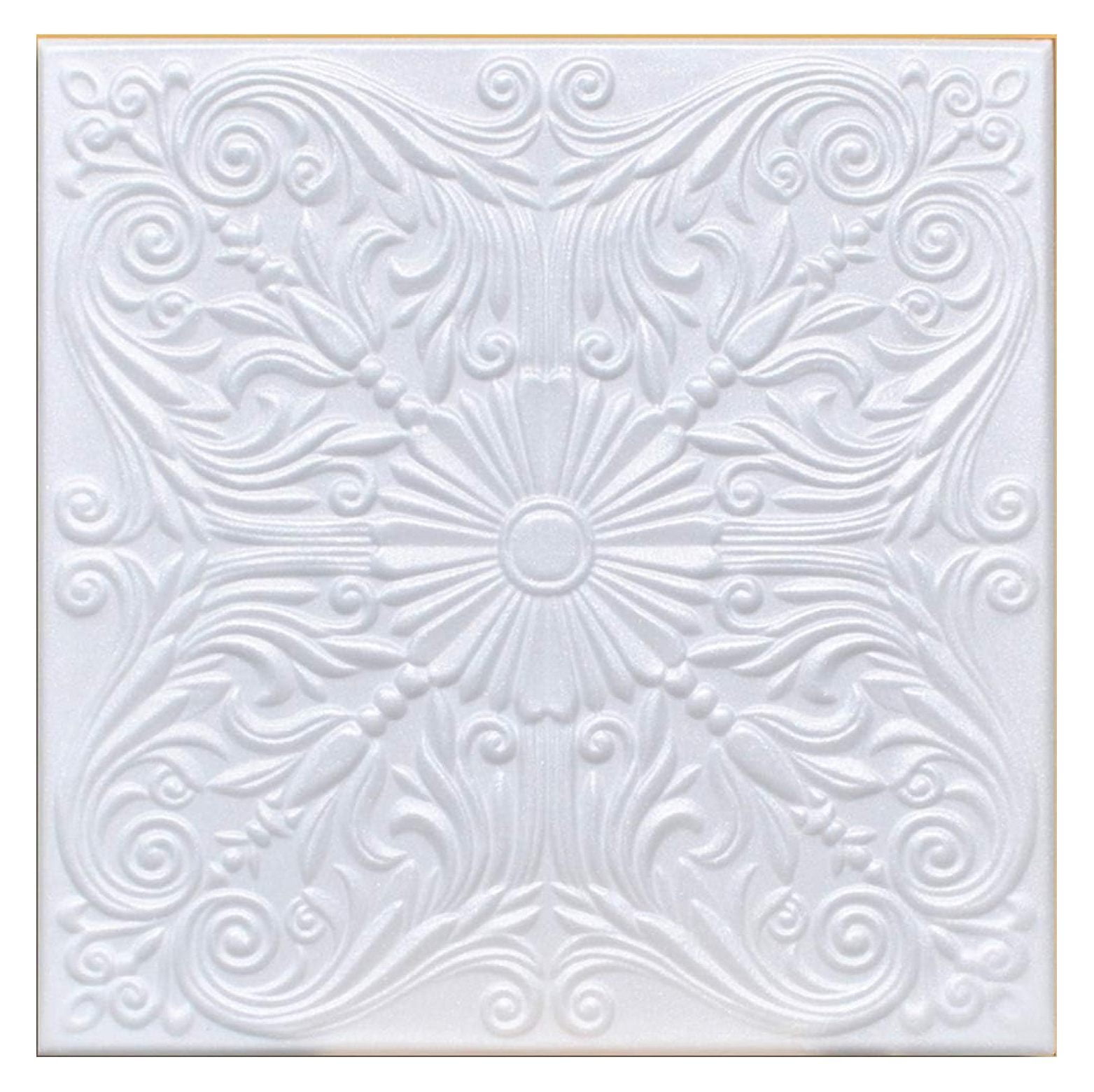 White Foam Decorative Ceiling Tile with Intricate Design