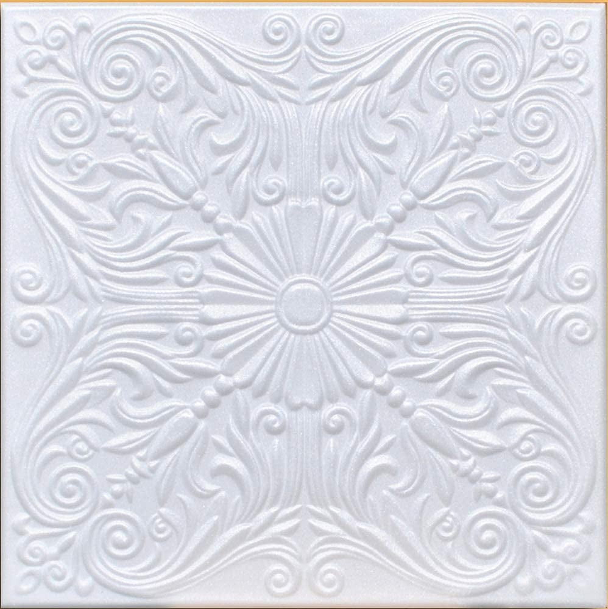 White Foam Decorative Ceiling Tile with Intricate Design