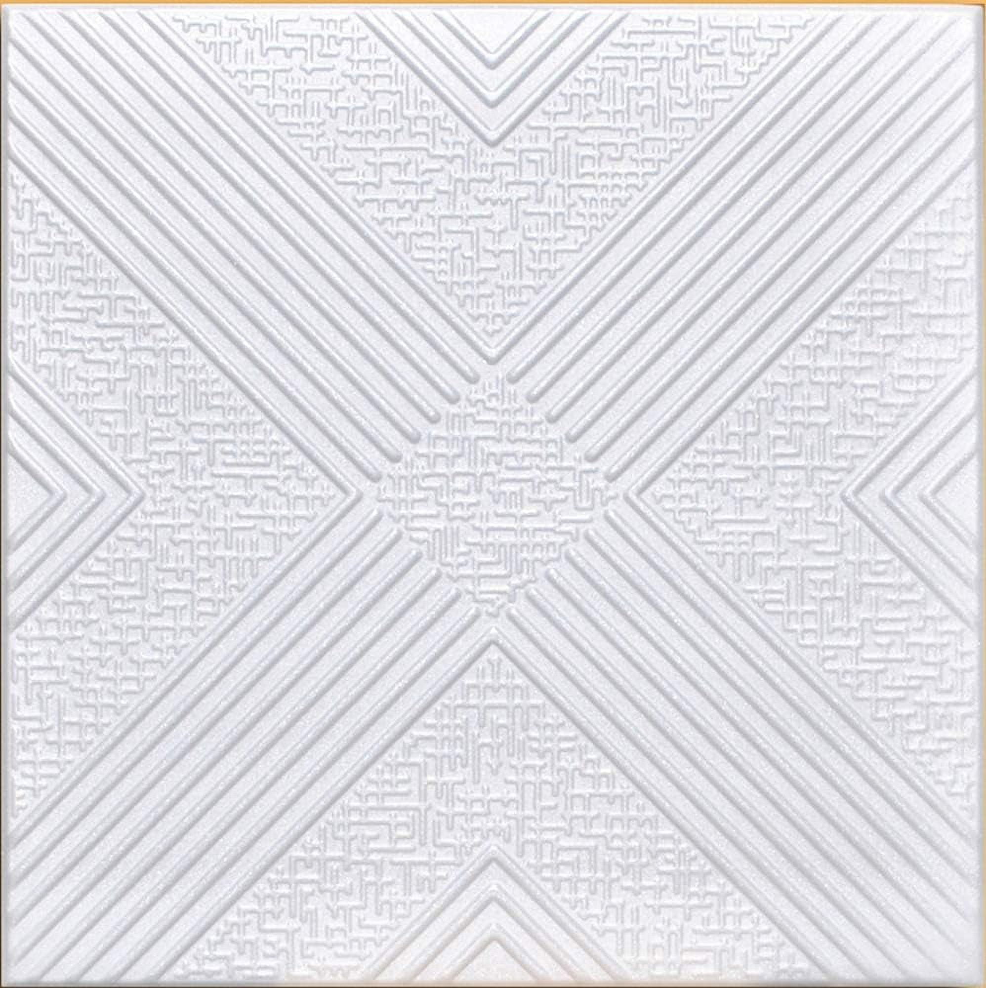White Styrofoam Decorative Ceiling Tile Malta (Package Of 8 Tiles