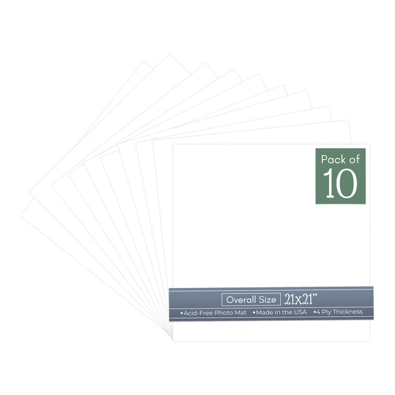 White Suede 21x21 Uncut Art Mat Board - No Opening - 10 Mats