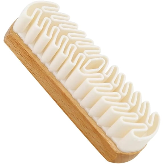 White Suede Nubuck Cleaning Brush, Soft Rubber Eraser Shoe Cleaner with Wooden Grip, Reusable Washable Footwear Care Brush for Daily & Travel Use
